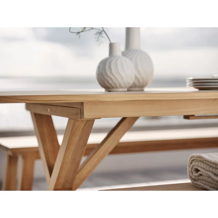 Gartenesstisch Brutus aus Teakholz, modern und ausziehbar, natur, 200–265x100 cm, für 6–8 Personen – Bild 11