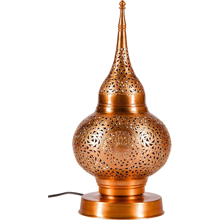 Marrakesch Orient & Mediterran Interior Nachttischlampe Orientalische Lampe Tischlampe Kupfer Hayati, Handarbeit – Bild 3