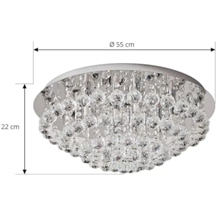 Lindby Deckenleuchten Antonino, Chrom IP20, 8 x 40 W LED – Bild 5