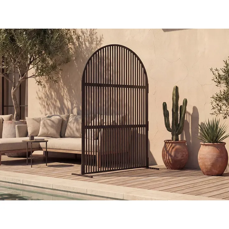 Vente-unique - TARRION Zaun und Sichtschutz Metall Schwarz - B 50 cm x H 188 cm x L 117 cm