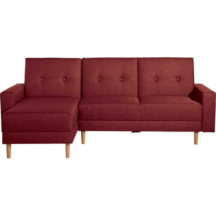 Funktionssofa mit Hocker Kattie Flachgewebe rot – Bild 6
