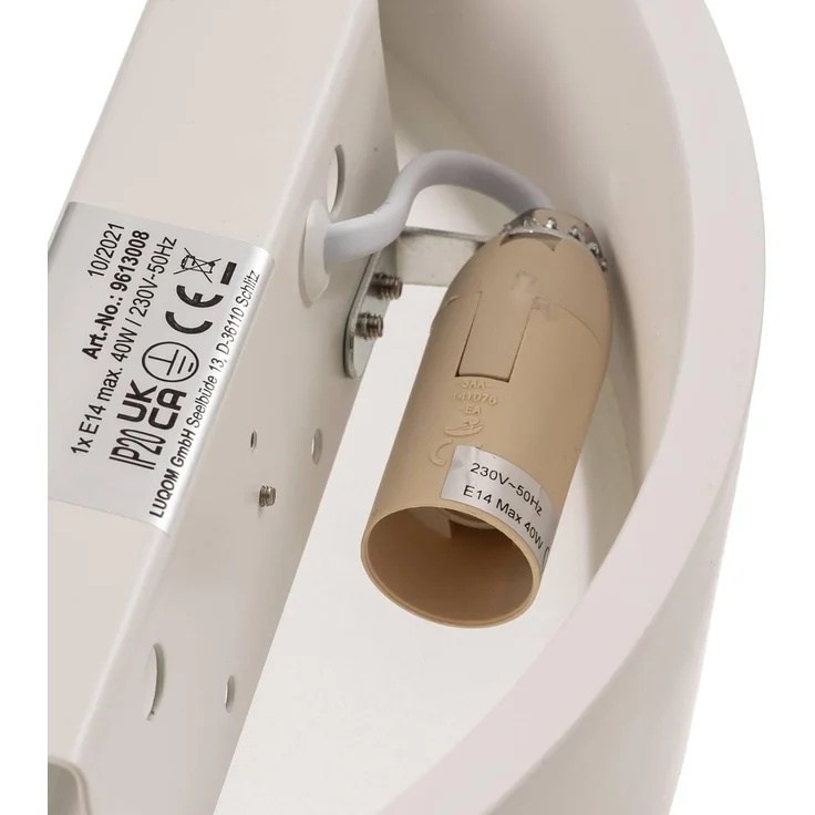 Lindby Wandleuchte Konstantin, Gips Weiß IP20, 1 x 25 W – Bild 7