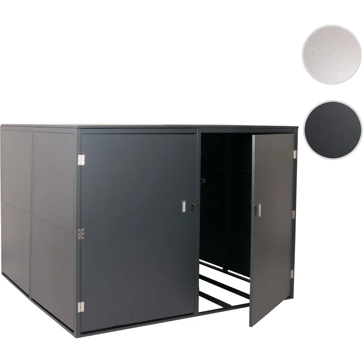 4er-Fahrradgarage HWC-L56c, Gerätehaus Fahrradbox mit Ablage, abschließbar Metall 160x222x208cm ~ anthrazit – Bild 10