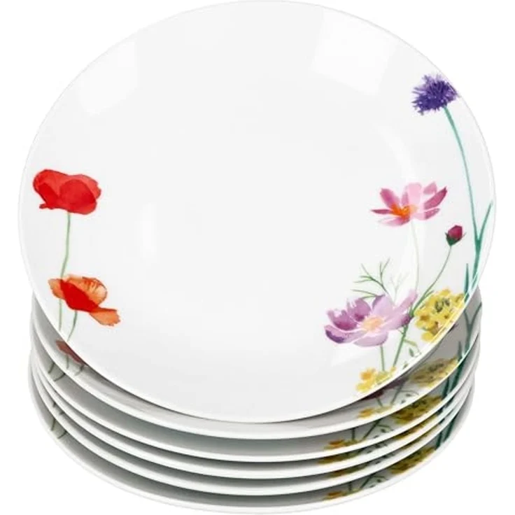MamboCat Frühstücksteller 6er Set Marie Kuchenteller Porzellan 6 Personen Blumen – Bild 2