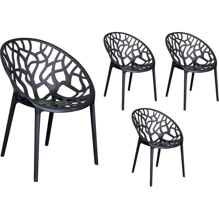 LC Garden Stapelstuhl LC Garden »Vomo« Gartenstuhl Stapelstuhl Kunststoff stapelbar (4 St) – Bild 5