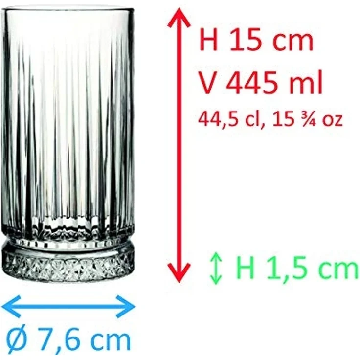 Pasabahce Cocktailglas Pasabahce Longdrinkglas 435 ml Elysia 2er Set, Glas – Bild 4