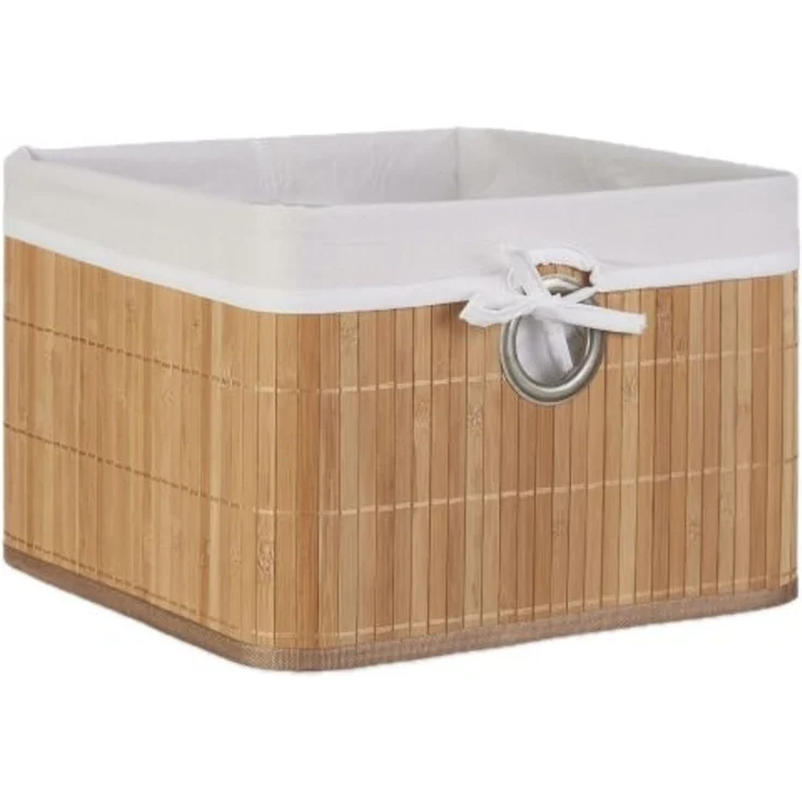 Relaxdays 3x Aufbewahrungskorb Bambus, natur – Bild 8
