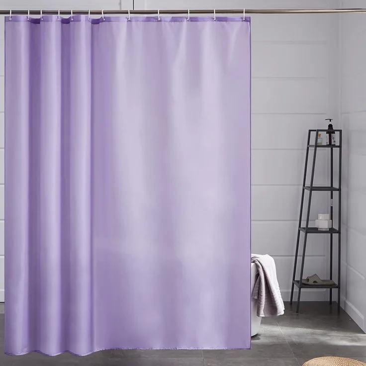 Duschvorhang Überlänge Lila Antibakteriell 200x200cm Furlinic