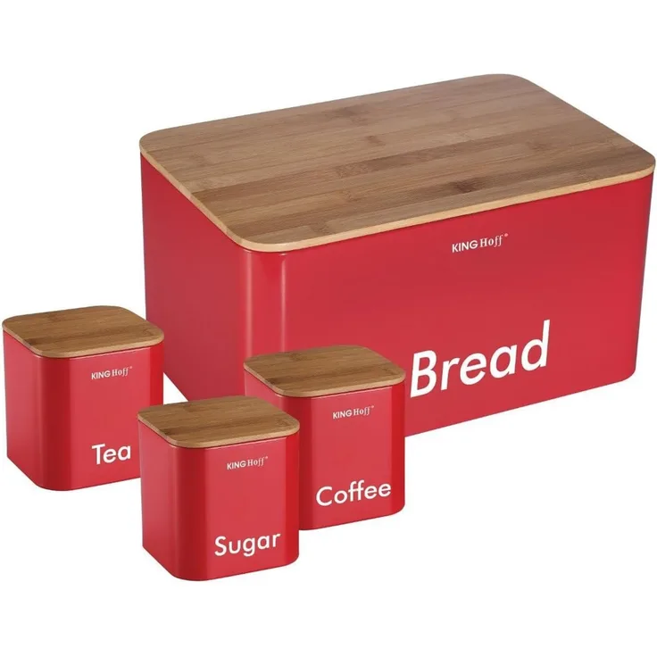 Kinghoff Kinghoff Brotkasten aus Stahl + 3 Behälter 8869