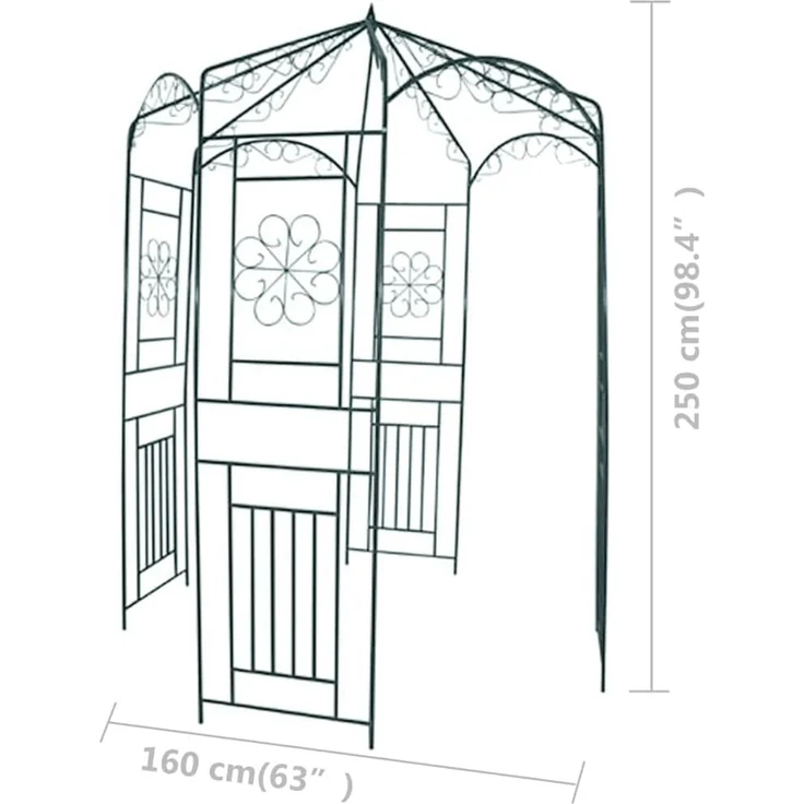 vidaXL Rosenpavillon 250 cm Dunkelgrün 40269 – Bild 4