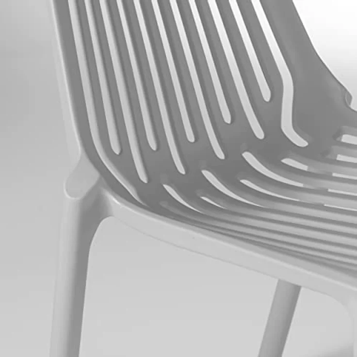 Oviala Santiago Liegestühle, 2er-Set aus Aluminium und Textilene, klappbar, grau, wetterfest, mehrfach verstellbare Positionen – Bild 7