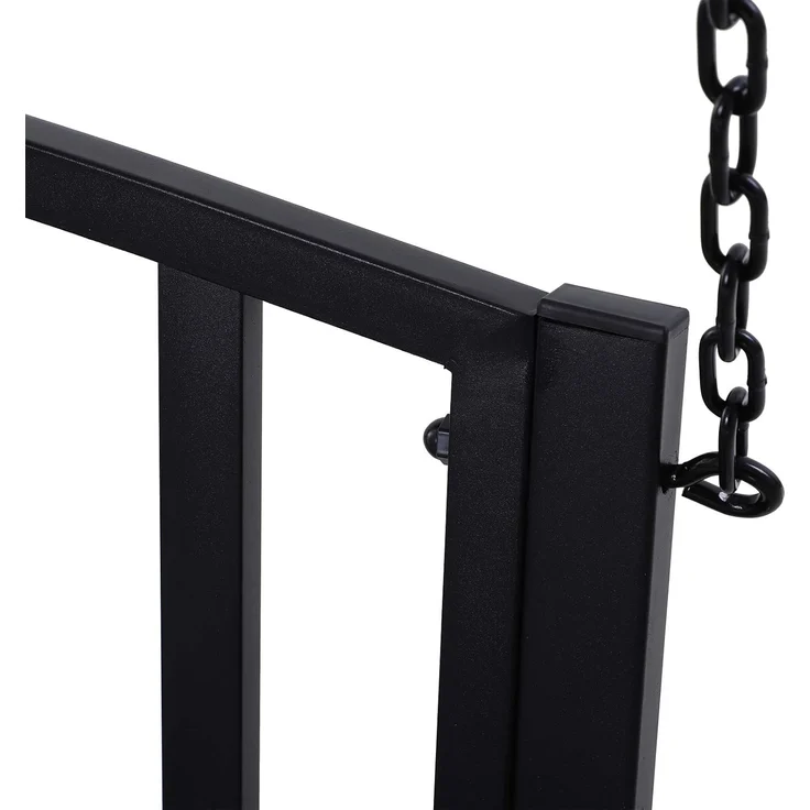 Outsunny Gartenbank mit Ketten (Gartenschaukel, 1-St, Hängebank), für Garten, Balkon, Schwarz – Bild 6