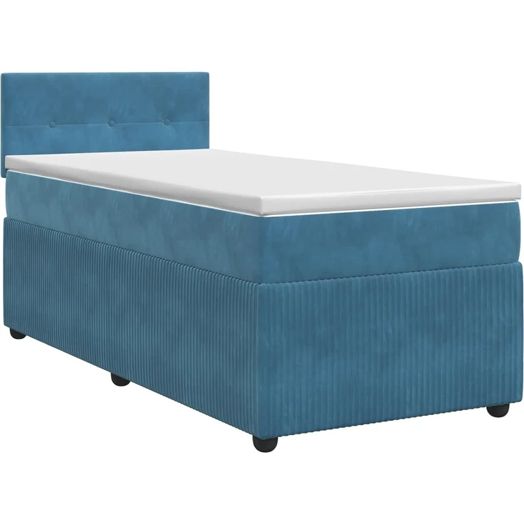 vidaXL Boxspringbett mit Matratze Dunkelblau 100 x 200 cm Samt 3451623 – Bild 2