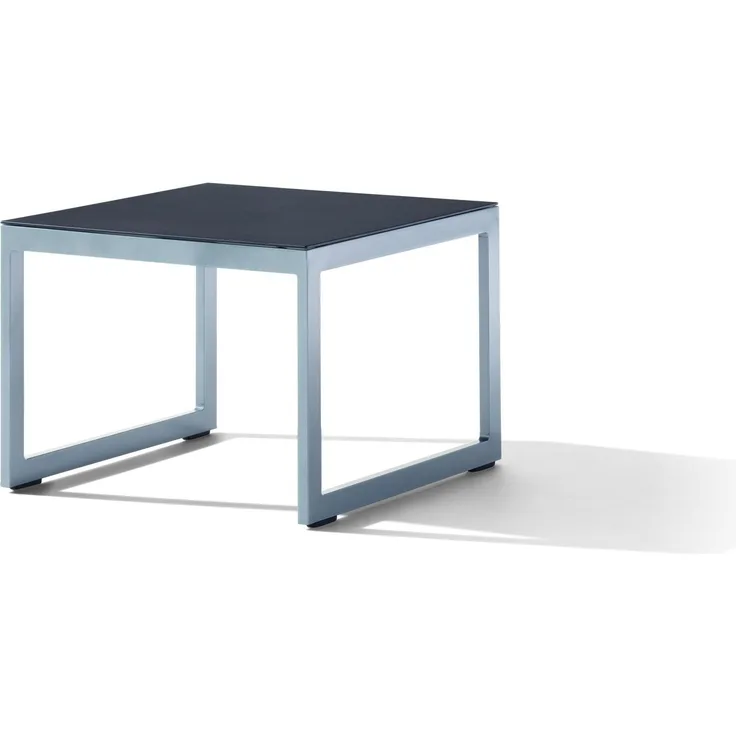 Gartentisch >Lounge< in eisengrau, Spraystone Glasplatte - 60x44x60cm (BxHxT)
