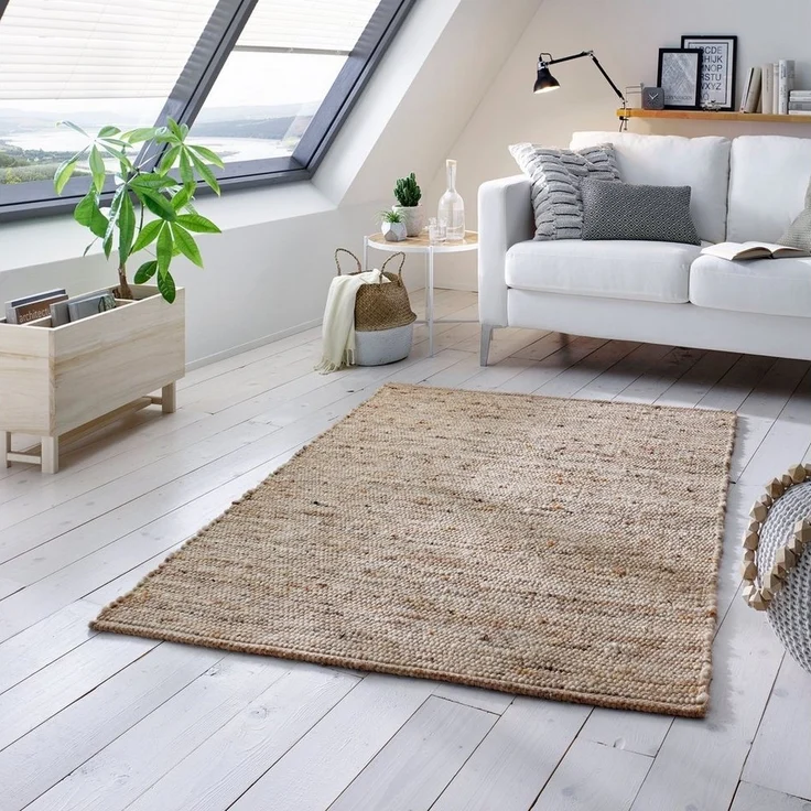 TaCa Home Wollteppich Hochwertiger Handwebteppich aus Schurwolle, rechteckig, Höhe: 10 mm, Nachhaltiger Bodenteppich, in Neuseeland hergestellt – Bild 5