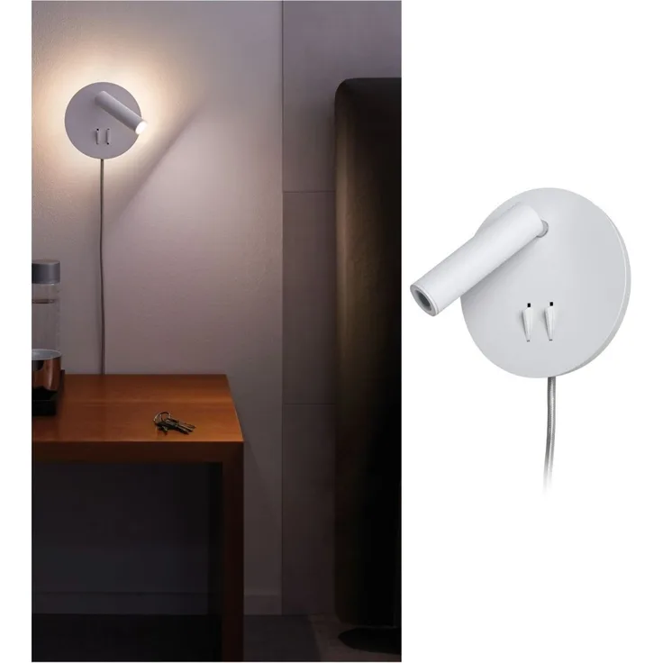 Paulmann No. 78918 LED Wandleuchte Tabari 4W beleuchteter Rand Weiß Chrom 3000K