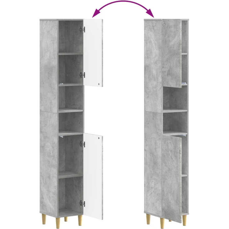vidaXL 2-teiliges Badezimmer Schrank Set ARNHEM Betongrau 3417525 – Bild 7
