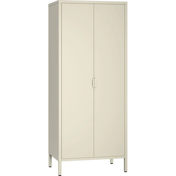 skølm 'Ituri' Kleiderschrank, Metall, 170x45x80 cm, beige, Garderobe mit 4 Fächern und 2 Kleiderstangen – Bild 2