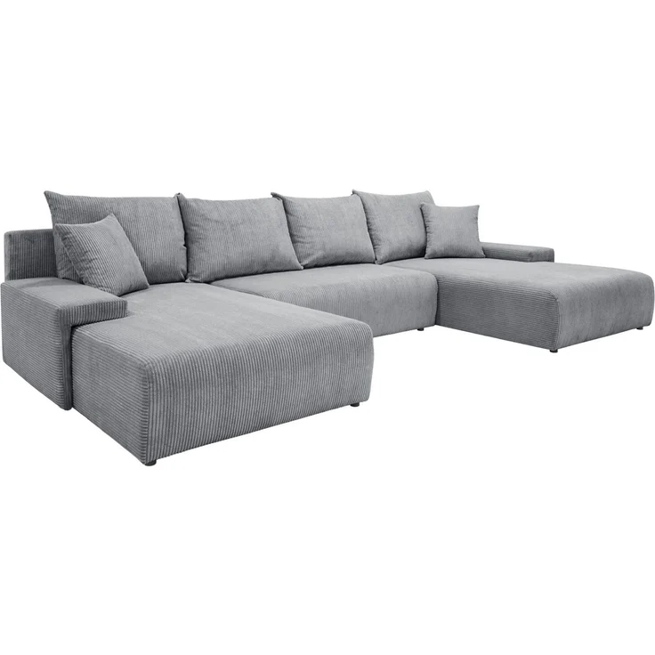 WERK2 Wohnlandschaft Amalfi mit Bett & Bettkasten, Cord, bequem, organisches Design, Cord, U-Form, XXL, Schlaffunktion, Bettkasten – Bild 4