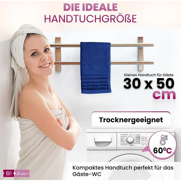 B!HOME Handtücher Set Saunatücher, Duschtücher, Gästehandtücher 100% Baumwolle, (Spar-Set, 8-St), flauschig saugfähig Frottee weich – Bild 6