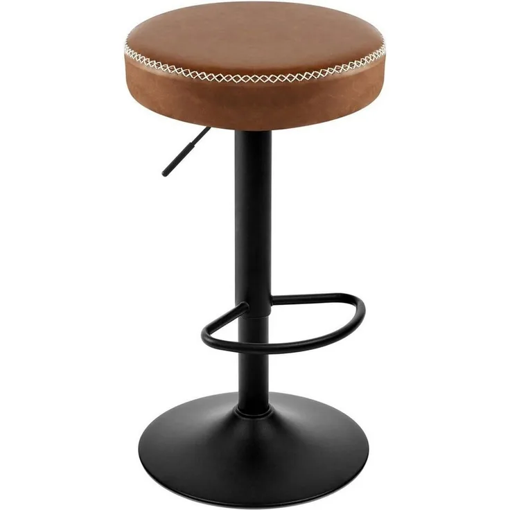 EUGAD Barhocker (1 St), drehbar, höhenverstellbar, Metallgesetll, Vintage-Kunstleder