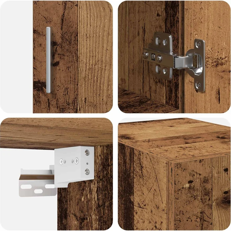 vidaXL Lagerschrank mit Regalen Altholz 30 x 42,5 x 225 cm 3365627 – Bild 10