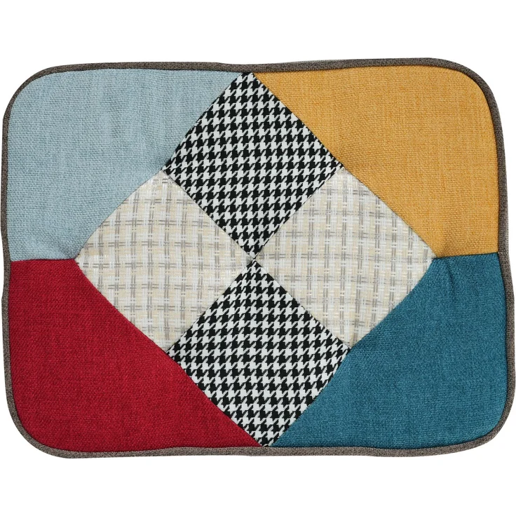 Patchwork Schaukelstuhl mit Fußhocker-Set, 88,5x69,5x50 cm & 28x50x39,5 cm, bunt – Bild 9