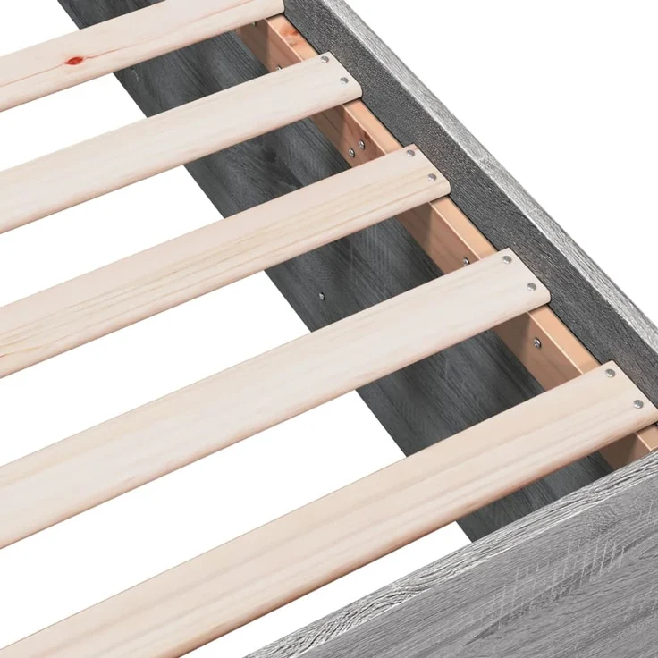 vidaXL Bettgestell Grau Sonoma 90x200 cm Holzwerkstoff 3280970 – Bild 7
