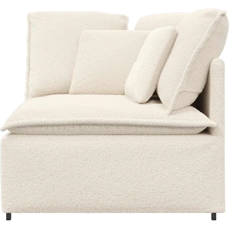 vidaXL Modulares Sofa Eckmodul mit Kissen Creme 100 cm 4104475 – Bild 3