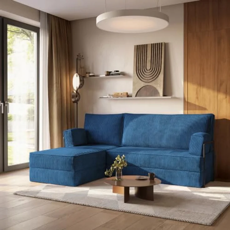 Masseno Ecksofa NOTIA, modulares Boneless Sofa mit Schlaffunktion, Kordstoff Bezug in POSO 05, 3 Sitzflächen, Relaxfunktion – Bild 2