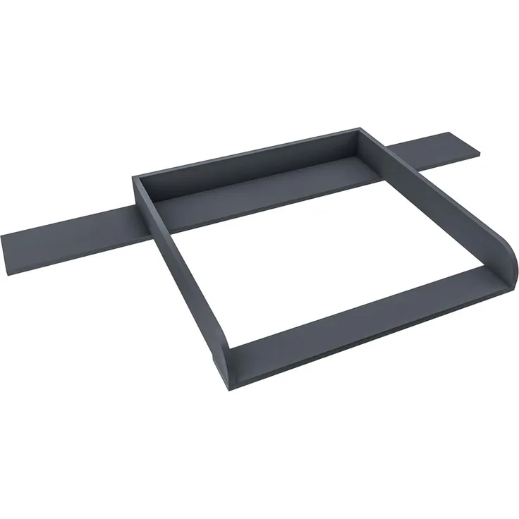 regalik Wickelaufsatz mit Platte für Hemnes von IKEA, Wickeltischaufsatz für 50x160 cm Kommoden, Abnehmbar Wickelkommode aufsatz, Abgerundeten Frontplatten, Graphite, 2 mm ABS-Material