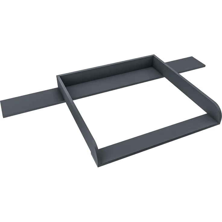 regalik Wickelaufsatz mit Platte für Hemnes von IKEA, Wickeltischaufsatz für 50x160 cm Kommoden, Abnehmbar Wickelkommode aufsatz, Abgerundeten Frontplatten, Graphite, 2 mm ABS-Material – Bild 1
