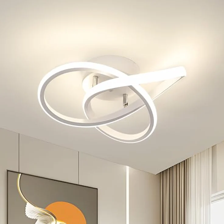 Comely Deckenlampe LED, 30W 3300LM LED Deckenleuchte Modern, Kreative Blumenform LED Deckenbeleuchtung für Schlafzimmer Flur Küche Balkon, 4500K Natürliches Licht, Weiß – Bild 9