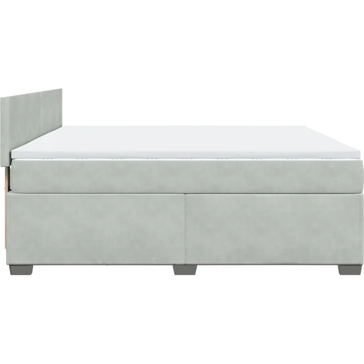 vidaXL Boxspringbett mit Matratze Hellgrau 180x200 cm Samt 3288672 – Bild 7