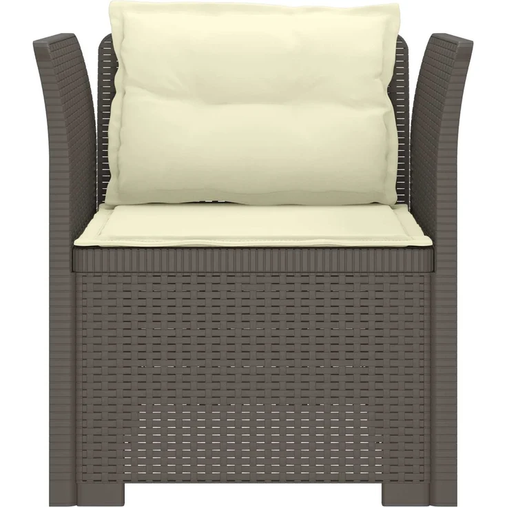 vidaXL 1-Sitzer Sessel mit Kissen Rattan-Look PP Hellgrau 8011880 – Bild 4