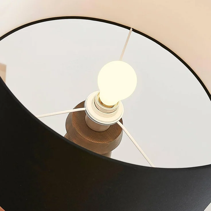 Lindby Stehlampe Majken, Holz Schwarz IP20, 1 x 60 W – Bild 8