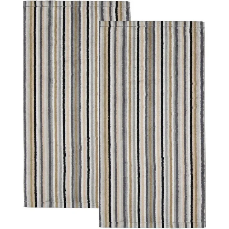 2 Stück Cawö Life Style Handtücher 7048-37 Streifen kiesel 50x100 – Bild 1