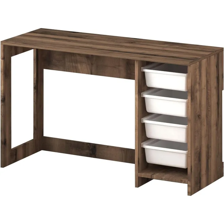 Skye Decor 'Hero - White, Antique Walnut' Schreibtisch, Weiß / Antik-Walnuss, 120 x 73 x 45 cm