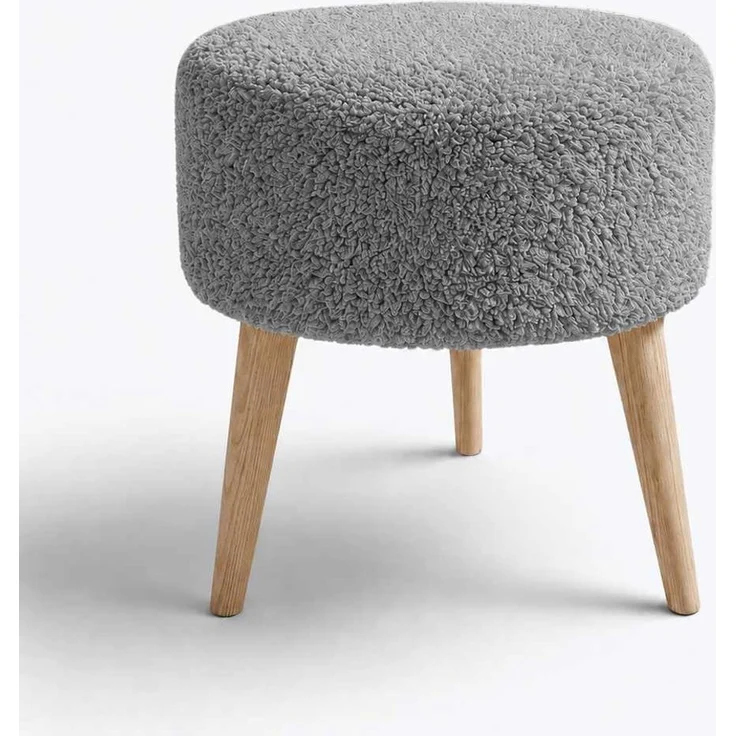 Hanah Home 'Az-Ovl-Ws - Light Grey' Pouffe, Hellgrau, 40 x 42 x 40 cm – Bild 2
