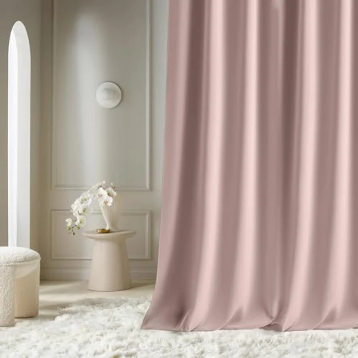 ROOM99 Vorhang mit Silberen Ösen Aura 180 x 260 cm Breite x Höhe Schiebegardinen Modern Curtain Wohnzimmer Schlafzimmer Puderrosa, 1 Stück – Bild 1