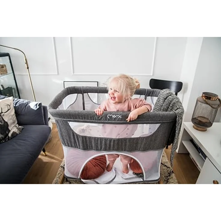 Momi SMARTBED 4-in-1 Kinderbeistellbetten bis 15 kg, Beistellbett für Babys mit Matratze, Höhenverstellbar – Bild 18