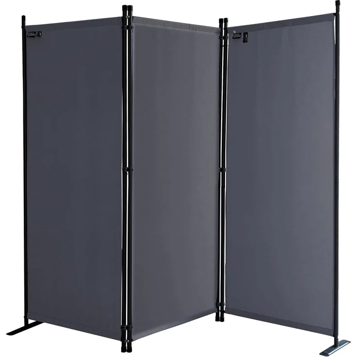 Quick Star Paravent Paravent 3tlg. 170x165cm Grau