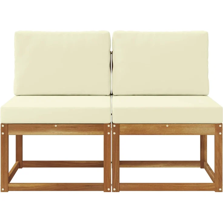 vidaXL 2 Stück Outdoor Mittelsofa Massivholz Akazie 900459 – Bild 3