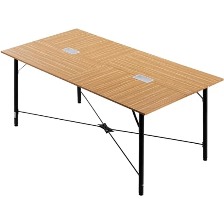 VEVOR Konferenztisch Besprechungstisch für 6-8 Personen 180x90 cm (L x B) rechteckiger Kombinationsschreibtisch Meetingtisch Mehrzwecktisch Pausentisch mit Metallbeinen für Büro Konferenzraum – Bild 10