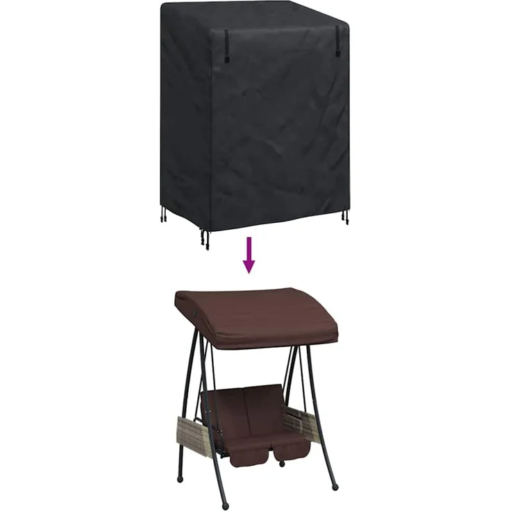 vidaXL Hollywoodschaukel-Abdeckung 120 x 90 x 155 cm 210D Oxford Stoff 4105906 – Bild 11