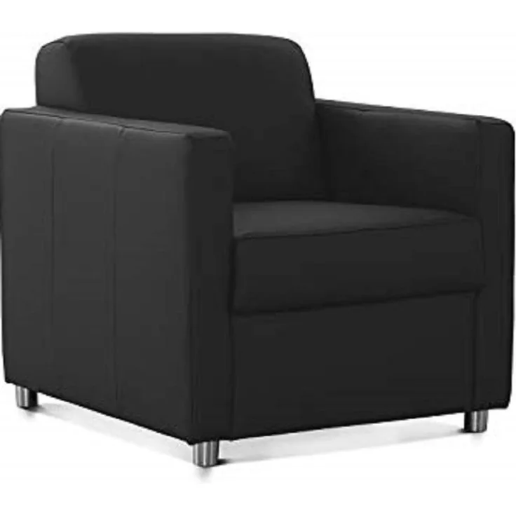 CAVADORE Corianne Sessel, mit Federkern, Polstersessel in Lederoptik Design, 78 x 80 x 83, Kunstleder: schwarz