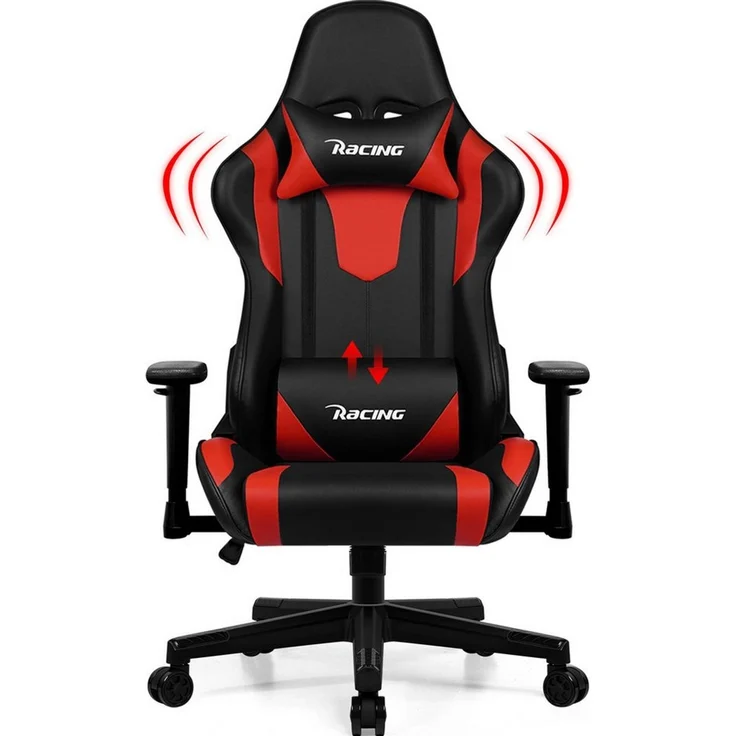 Adormii Gaming-Stuhl Gaming Stuhl ergonomisch Gaming Chair Bürostuhl verstellbare (Gaming Stuhl mit verstellbaren Lendenkissen, Armlehne und Kopfstütze, Gamer Stuhl Bequeme Sitzkissen), gepolsterter Gaming-Stuhl, bis 150 kg Belastbarkeit, mit Wippfunktion – Bild 5