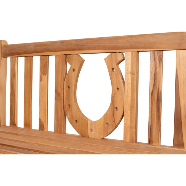 Teakholz Gartenbank Hufeisen 120 cm – Bild 5