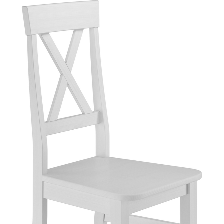 Stilvolle kleine Essgruppe Tisch 2 Stühle Kiefer Massivholz waschweiß 90.70-50 A W Set 23 – Bild 6