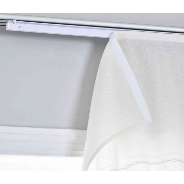 Gardinenbox Schiebegardine (1 St), Paneelwagen, halbtransparent, Halbtransparente Hollow Stripe Fabric mit Kettenstreifen und Hohlsaum für luftige Leichtigkeit, Hollow Stripe Hohlsaum Kettenstreifen »Leipzig« 202450P – Bild 3